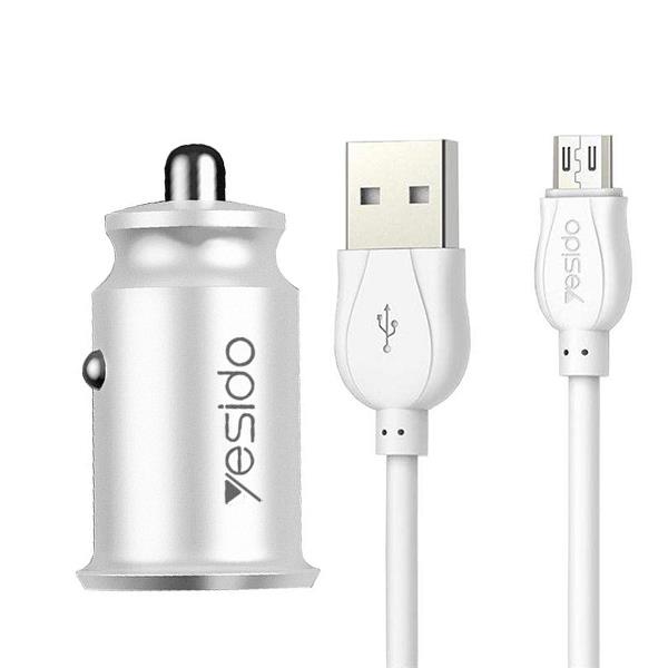 شارژر فندکی یسیدو مدل Y29 به همراه کابل تبدیل microUSB